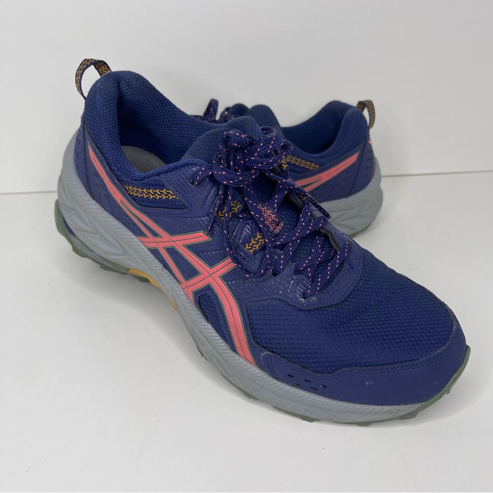 ASICS Gel Venture 9 Womens 9.5 Indigo Blue Papaya Running Shoes Lace Up Athletic